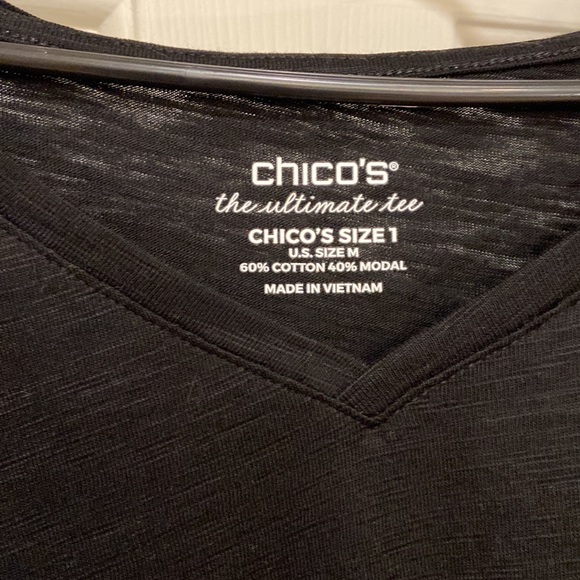 Chicos bundle, 2 cotton/modal tops Black and White Size 1 - Picture 4 of 7